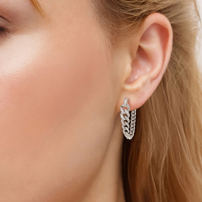 Ohrhänger MODERN mit Zirkonia silber