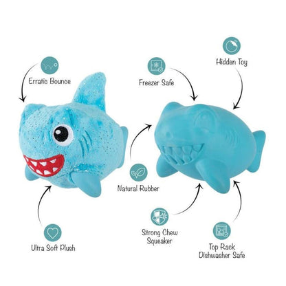 PetShop by Fringe Studio dog toys Out of the Blue Rubber & Plush Shark Dog Toy