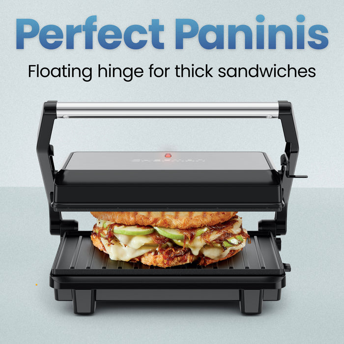 Panini Press + 180° Indoor Grill - Black