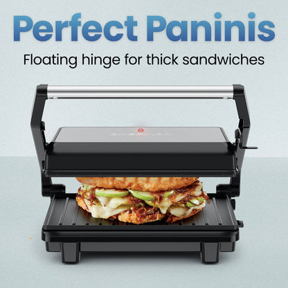 Panini Press + 180° Indoor Grill - Black