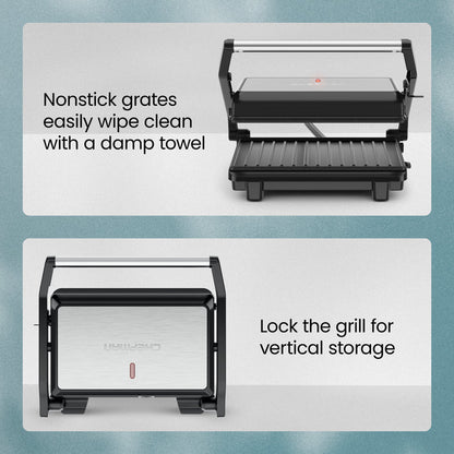 Panini Press + 180° Indoor Grill - Black