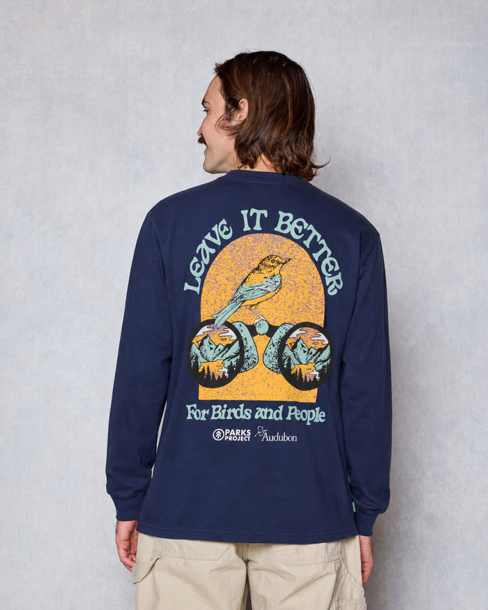Shop Parks Project x Audubon Long Sleeve Tee Inspired by Birds in Parks | navy