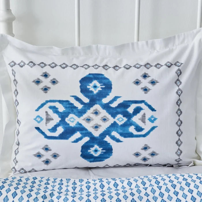 Parure de lit Karaca Home Neos pour lit double, 100% coton, bleu