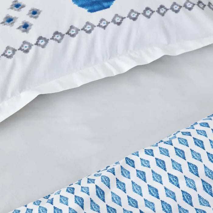 Parure de lit Karaca Home Neos pour lit double, 100% coton, bleu