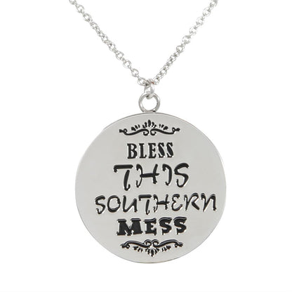 Paula Deen Bless this Southern Mess Silver Tone Necklace by JTV