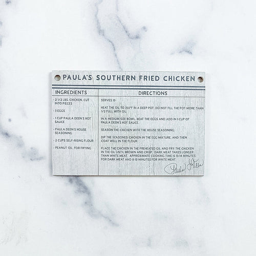 Paula's Southern Fried Chicken Wooden Recipe Card