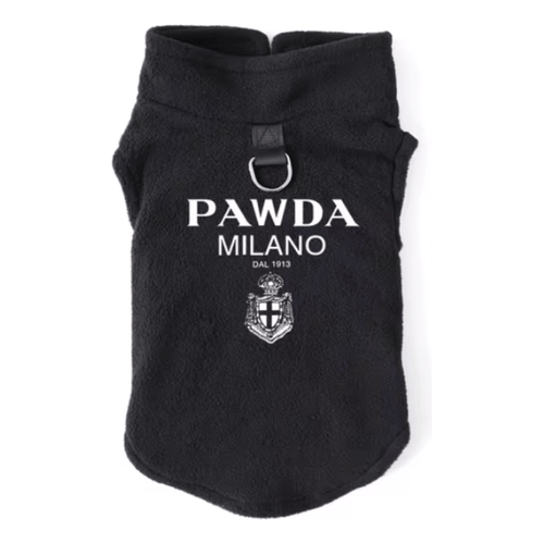 AE - PETCIRCLE dog apparel XS Pawda Milano Black Fleece Pull Over for Pets