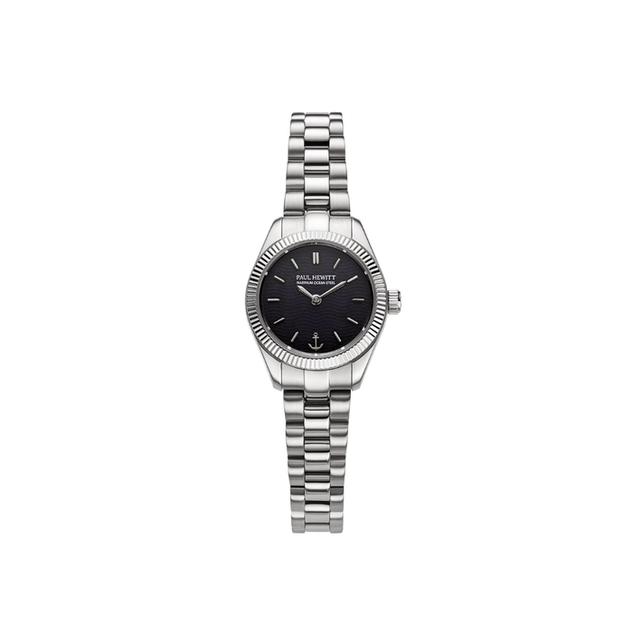 Petit Soleil Round Uhr Silber Schwarz