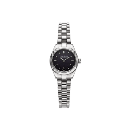 Petit Soleil Round Uhr Silber Schwarz