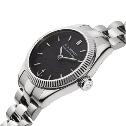 Petit Soleil Round Uhr Silber Schwarz