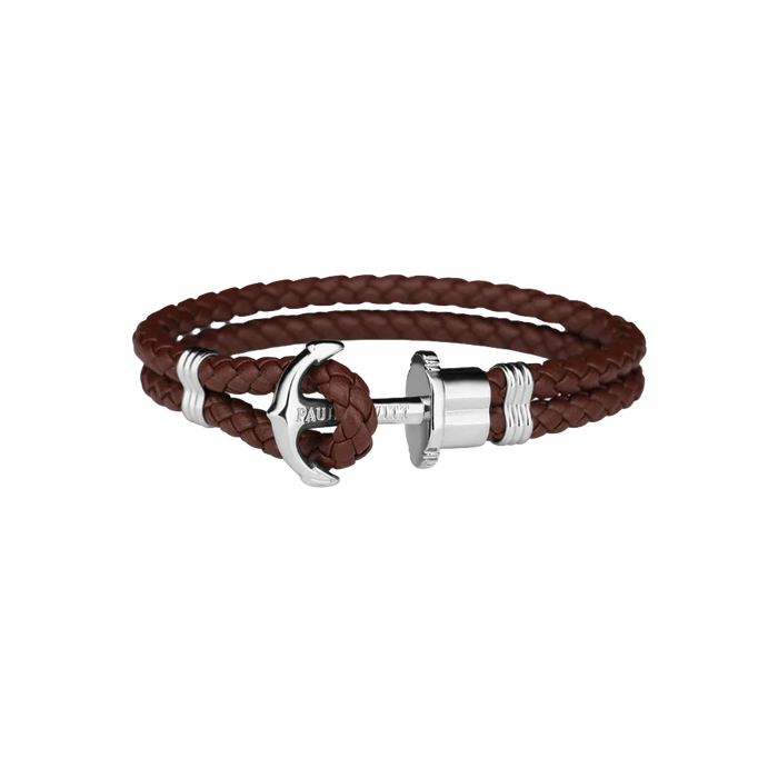 Phrep Armband Silber Leder Braun