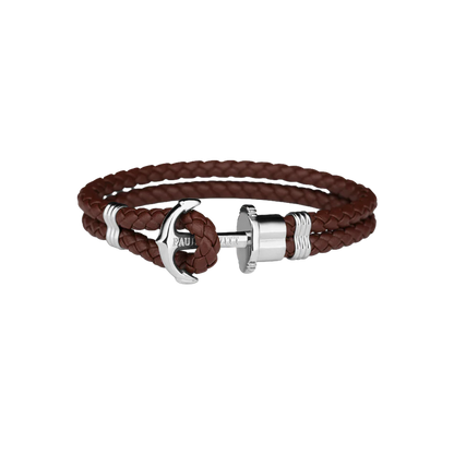 Phrep Armband Silber Leder Braun