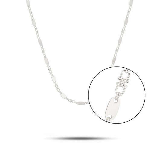 Plattenkette 6mm breit - 925er Silber