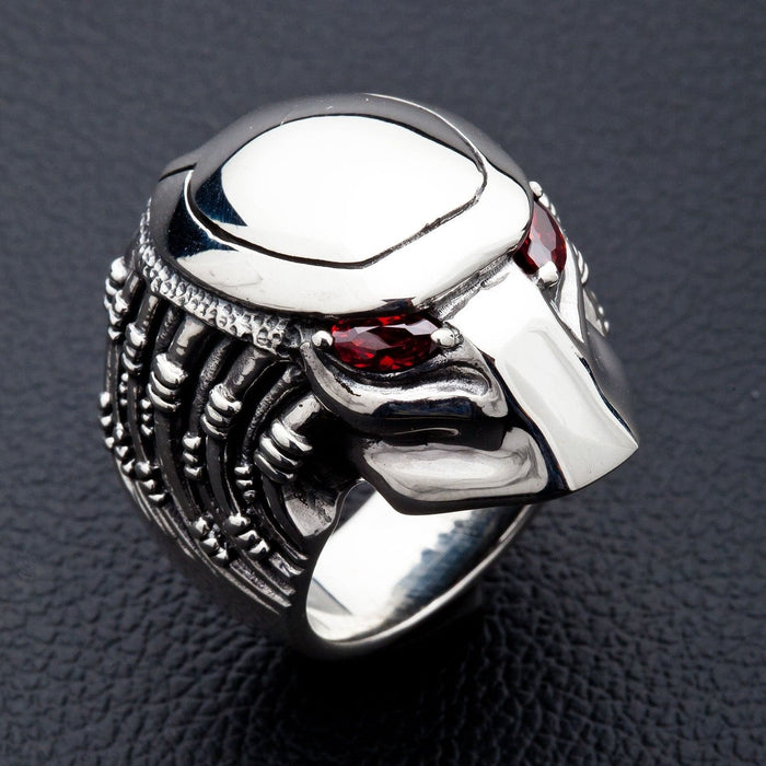 Predator Head Ring with Red Eyes