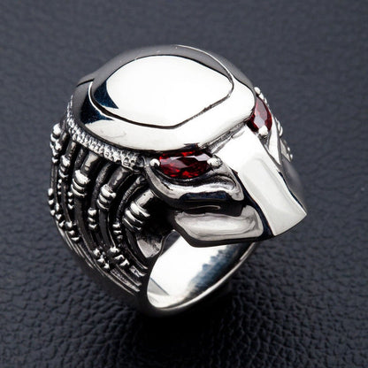 Predator Head Ring with Red Eyes