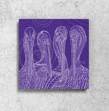 Purple Pelican Party Magnet