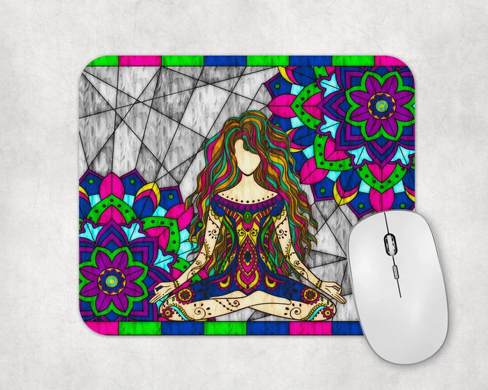 Radiant Lotus Pose | Mouse Pad