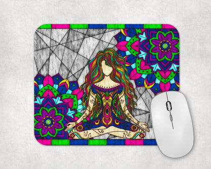Radiant Lotus Pose | Mouse Pad