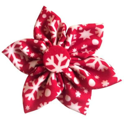 Huxley & Kent Bow Tie LG Red Snowflakes Pinwheel Holiday Pet Collar Attachment