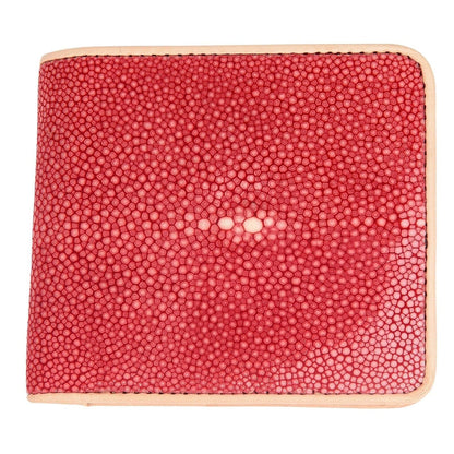 shiny red stingray skin wallet