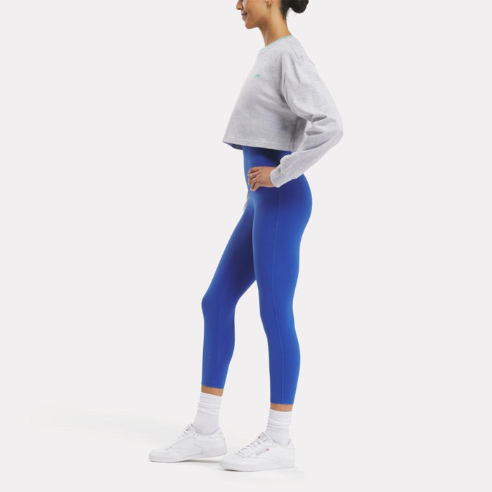 Reebok Apparel Women Team Long Sleeve Crop Top LIGHT GREY HEATHER