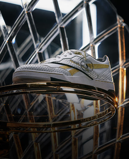 Reebok Footwear Men Victor Solomon BB 4000 II Basketball Shoes WHITE/GOLD/PUREGREY8