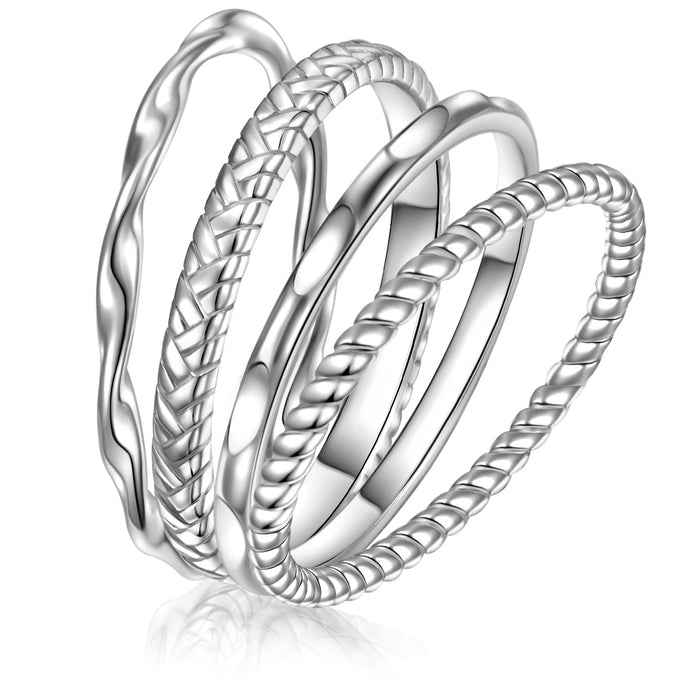 Ring 4er Set Zirkonia silber