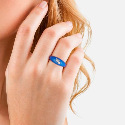 Ring JUNGFRAU gold Emaille blau