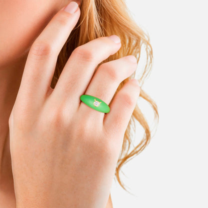 Ring STIER gold Emaille grün