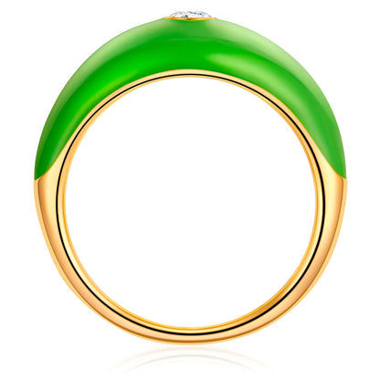 Ring STIER gold Emaille grün