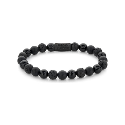 RR Bracelet all black 8mm 19cm - RR-80073-B-L