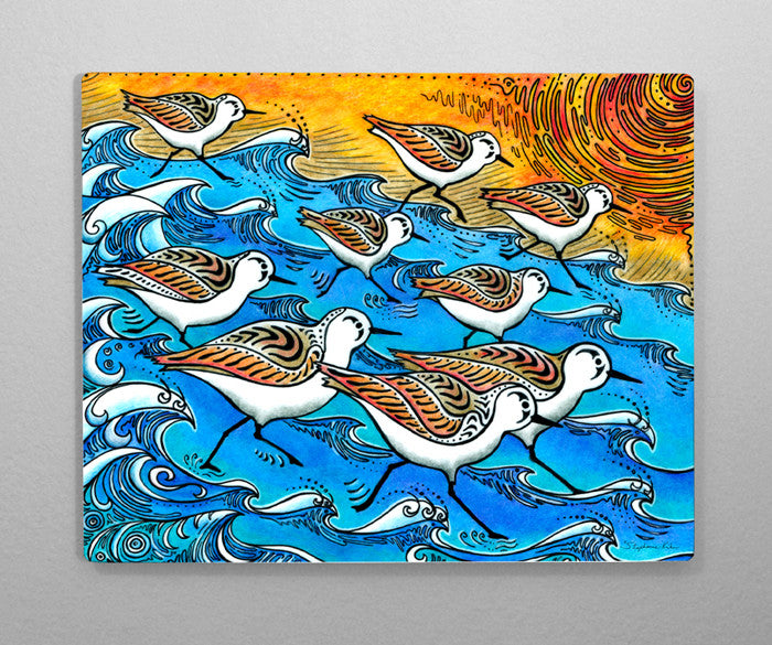 Sanderling Dance Aluminum Wall Art
