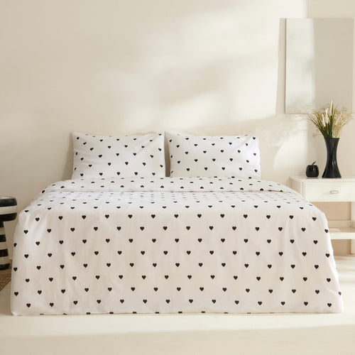 Sarah Anderson Amour, Ensemble de Housse de Couette, Double, Noir