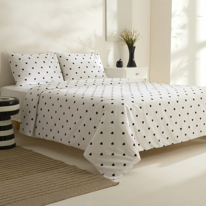 Sarah Anderson Amour, Ensemble de Housse de Couette, Double, Noir