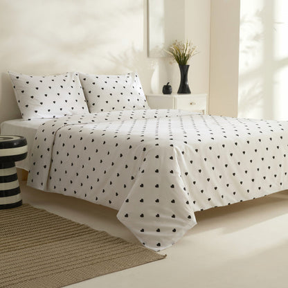 Sarah Anderson Amour, Ensemble de Housse de Couette, Double, Noir