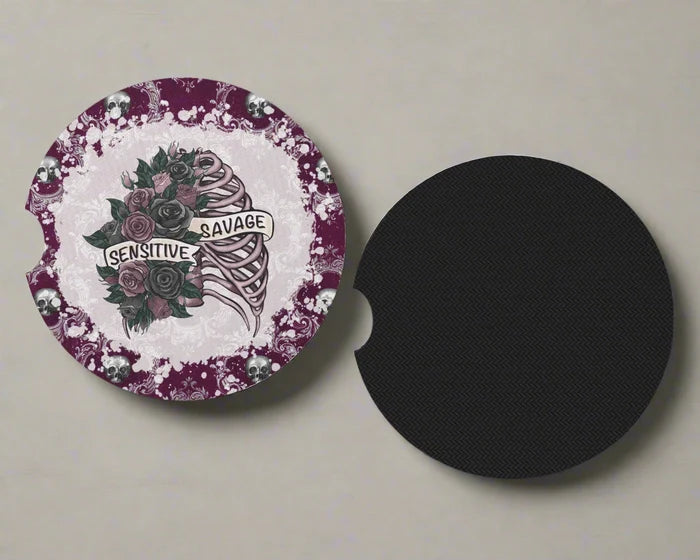 Sensitive Savage | Car Coaster Set