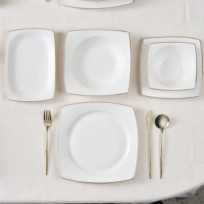 Service de table Karaca Vesta pour 12 personnes, 52 pièces, or