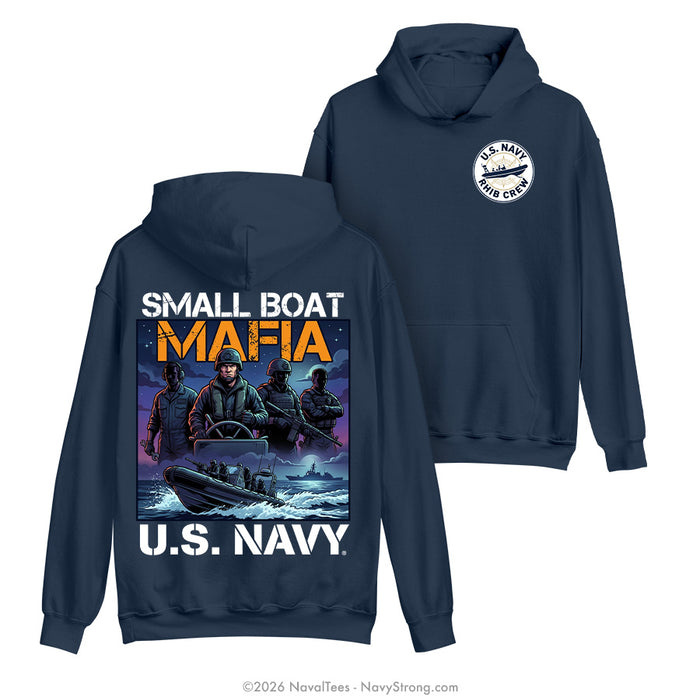 "Small Boat Mafia" Hooded Sweatshirt | Navy