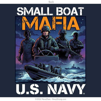 "Small Boat Mafia" Hooded Sweatshirt | Navy