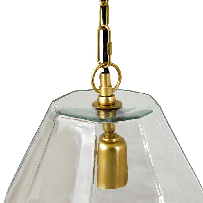 Solene Glass Pendant Matte Brass 26x26x36cm