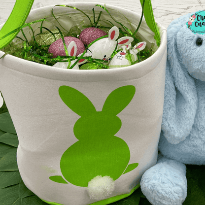 Solid Green Easter Bunny-Easter Basket-Personalized-Embroidered