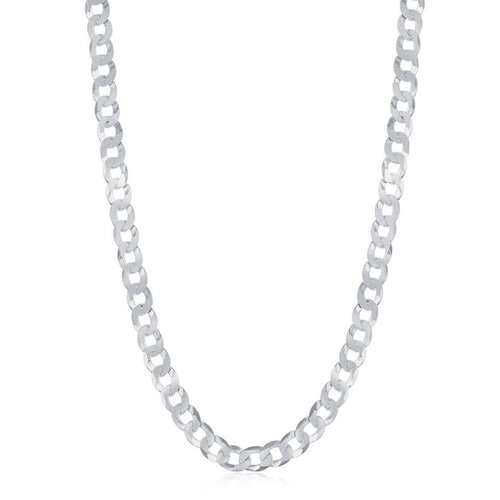 Sterling Silver 4.4mm Cuban Chain Rhodium Plated