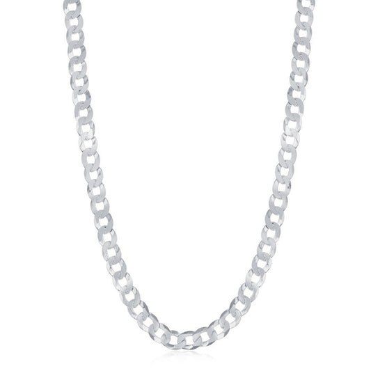 Sterling Silver 4.4mm Cuban Chain Rhodium Plated