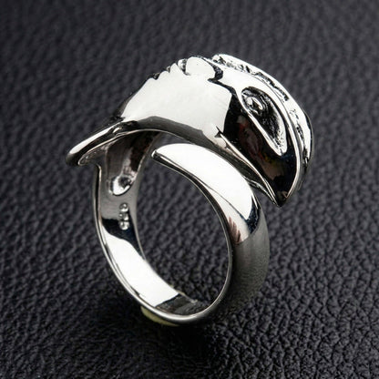 The inside of the shark wrap ring, showing the 925 sterling silver hallmark.