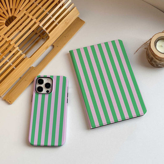 Stripe Pattern iPad Case - Green