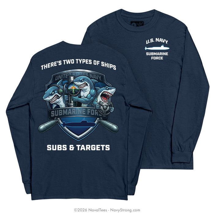 "Subs & Targets" Long Sleeve Tee | Navy