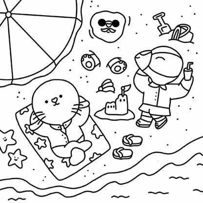 Summer Scenes: A Cozy Coloring Book