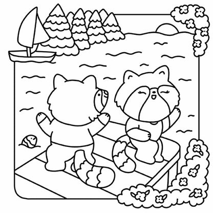 Summer Scenes: A Cozy Coloring Book