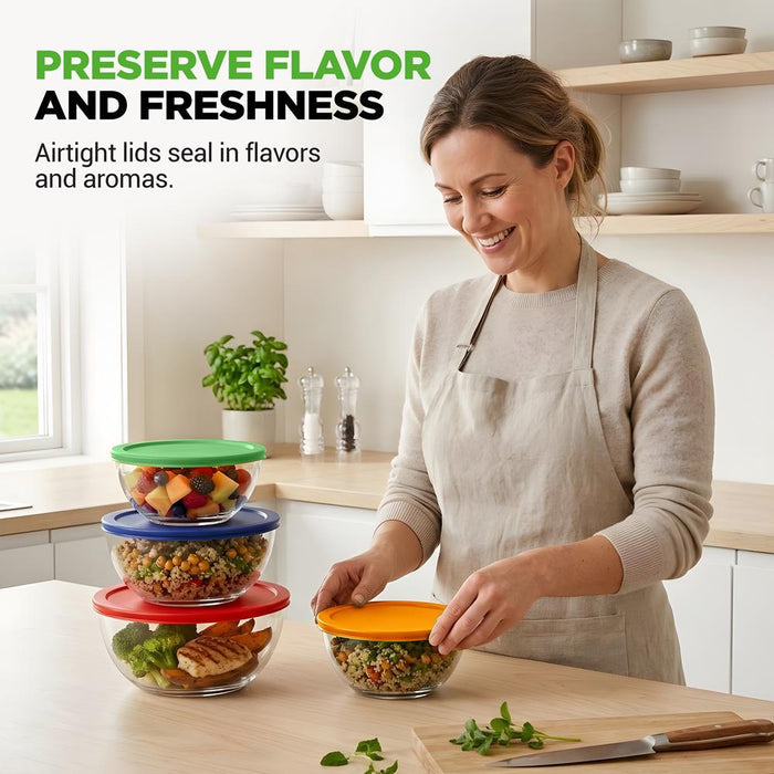 Superior Glass Mixing Bowls With Pe Lids