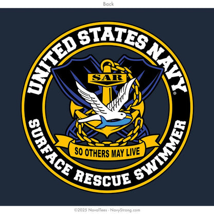 "Surface Rescue Swimmer" Long Sleeve Tee | Navy